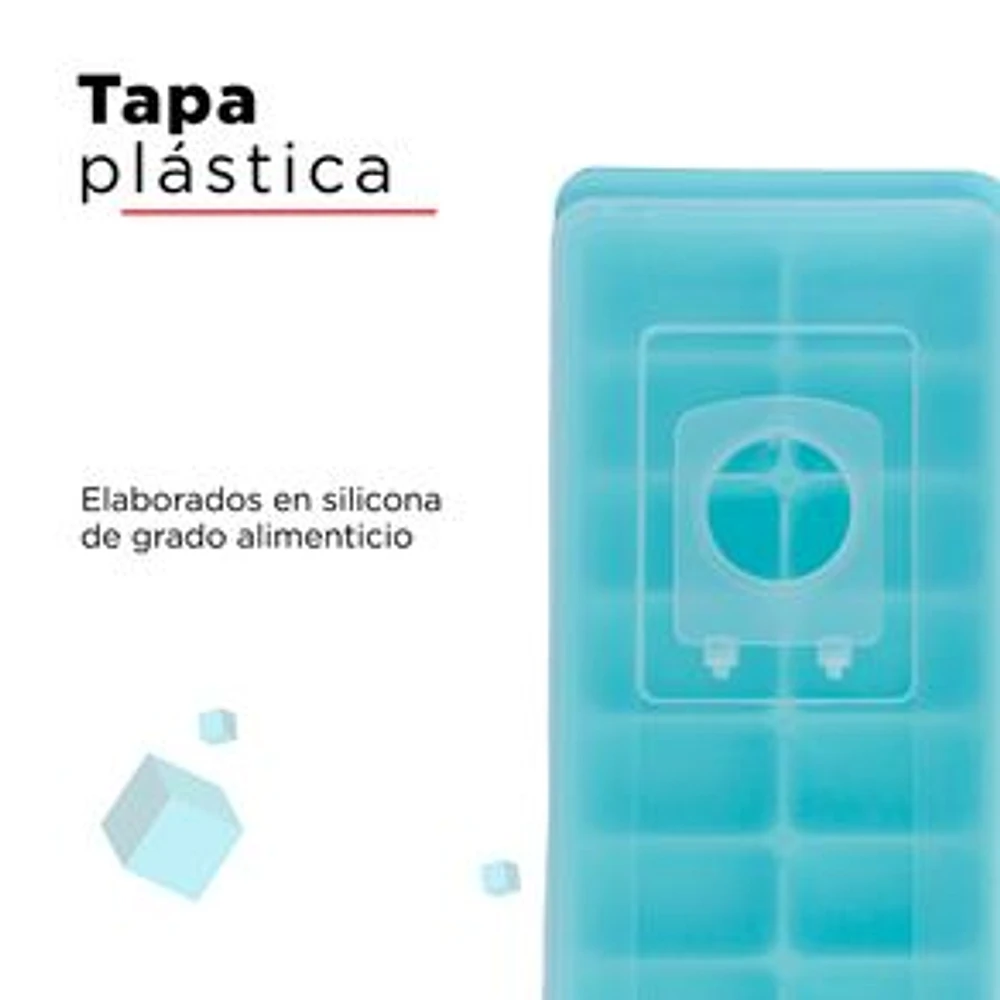 Molde Para Cubos De Hielo  De Plástico Azul 26.2X11.8.4 cm 2 Piezas