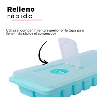 Molde Para Cubos De Hielo  De Plástico Azul 26.2X11.8.4 cm 2 Piezas