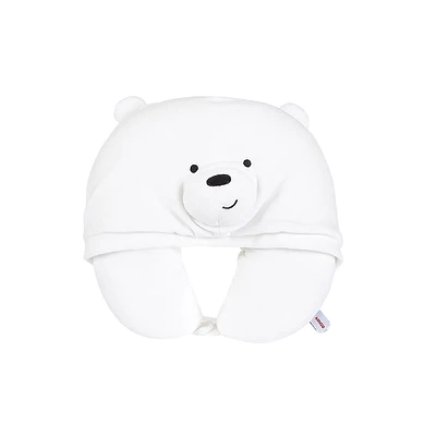 Almohada De Viaje Con Capucha  We Bare Bears Polar Blanco 31x31 cm