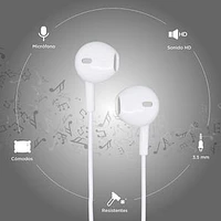 Audífonos De Cable In-Ear 3.5 mm Blancos 1.20 m