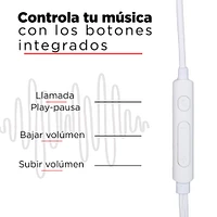 Audífonos De Cable In-Ear 3.5 mm Blancos 1.20 m