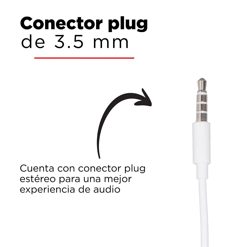 Audífonos De Cable In-Ear 3.5 mm Blancos 1.20 m