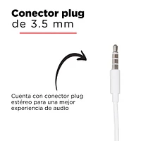 Audífonos De Cable In-Ear 3.5 mm Blancos 1.20 m