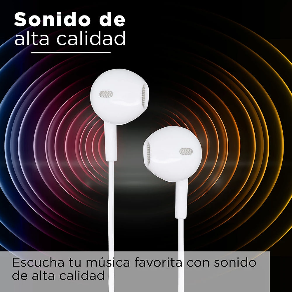 Audífonos De Cable In-Ear 3.5 mm Blancos 1.20 m