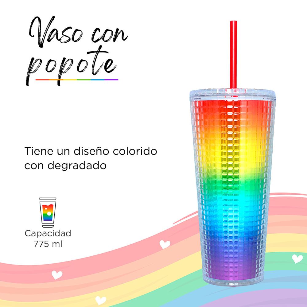 Vaso Con Tapa Y Popote Doble Capa - Cocina - Miniso en Línea