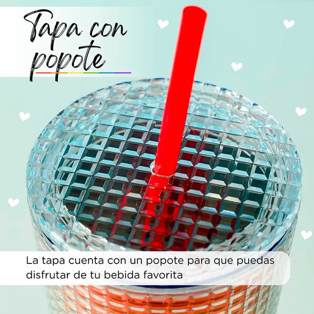 Vaso De Dos Capas Con Popote - Cocina - Miniso en Línea