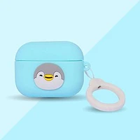 Funda Protectora Para AirPods Pro De Pingüino Sr. Miniso Silicona Azul 7.5x5 cm