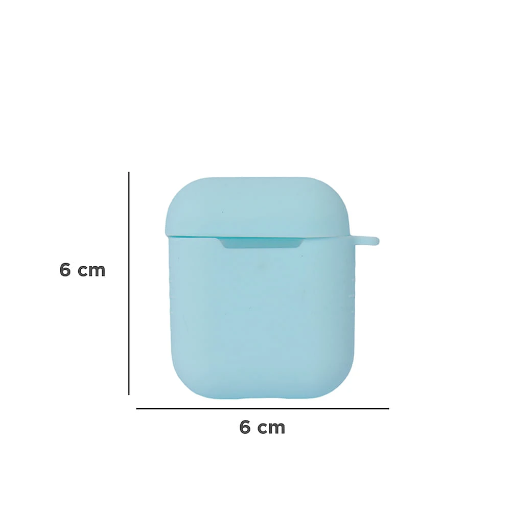 Funda Protectora Para AirPods Silicona Verde Aqua 6x6 cm