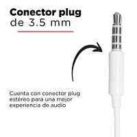 Audífonos De Cable Mod 1318 Con Control Y Micrófono Plateado 1.1 m