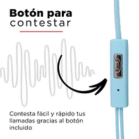 Audífonos De Cable 3.5 mm Azules 120 cm