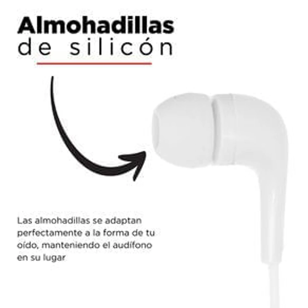 Audífonos De Cable Con Estuche 3.5 mm Blancos 1.20 m