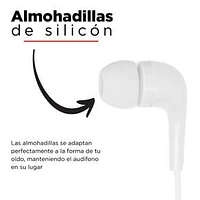 Audífonos De Cable Con Estuche 3.5 mm Blancos 1.20 m