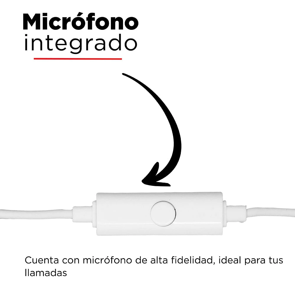 Audífonos De Cable Con Estuche 3.5 mm Blancos 1.20 m