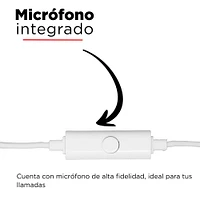 Audífonos De Cable Con Estuche 3.5 mm Blancos 1.20 m
