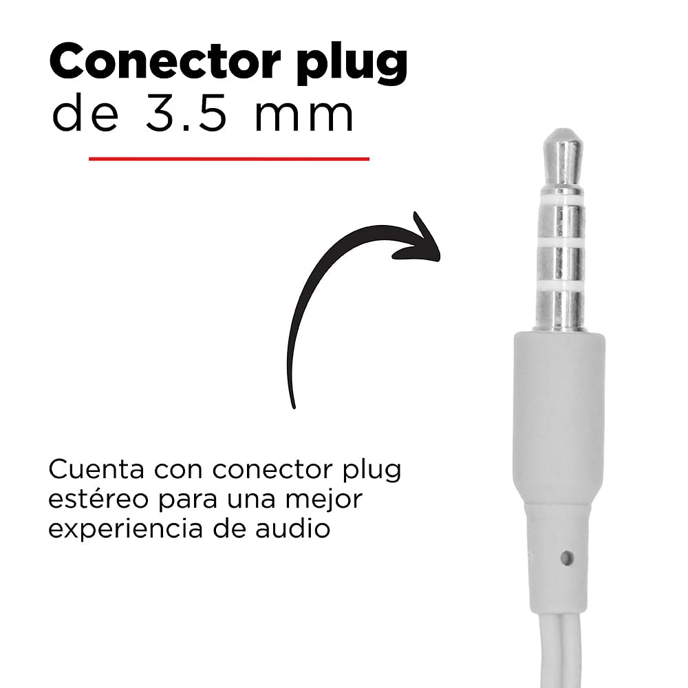 Audífonos De Cable Con Estuche 3.5 mm Grises 1.20 m