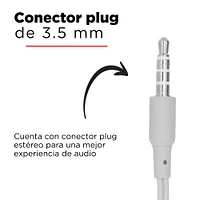 Audífonos De Cable Con Estuche 3.5 mm Grises 1.20 m