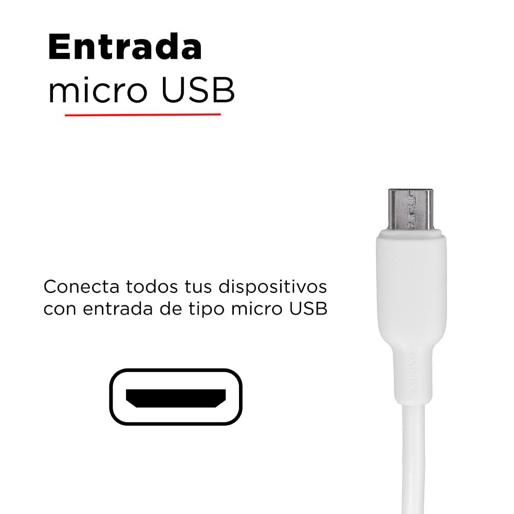 Traje de cargador inteligente para Android Micro USB Blanco