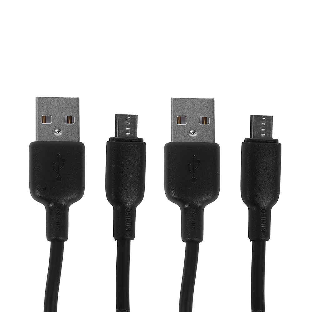 Set Cables De Carga USB A Micro USB Negros 1 m 2 Piezas