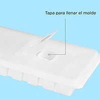 Molde Para Cubos De Hielo  De Plástico Blanco 2 Piezas