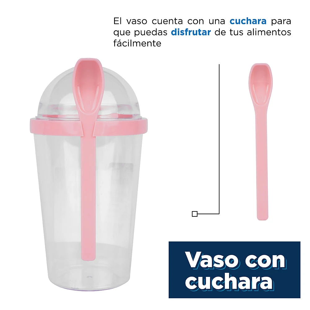 Vaso De Plástico   Para Coctel, Doble Capa Rosa