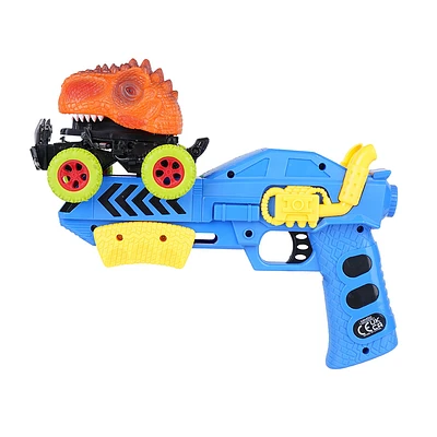 Pistola De Juguete Con Carrito Dinosaurio Plástico Azules 20x14 cm