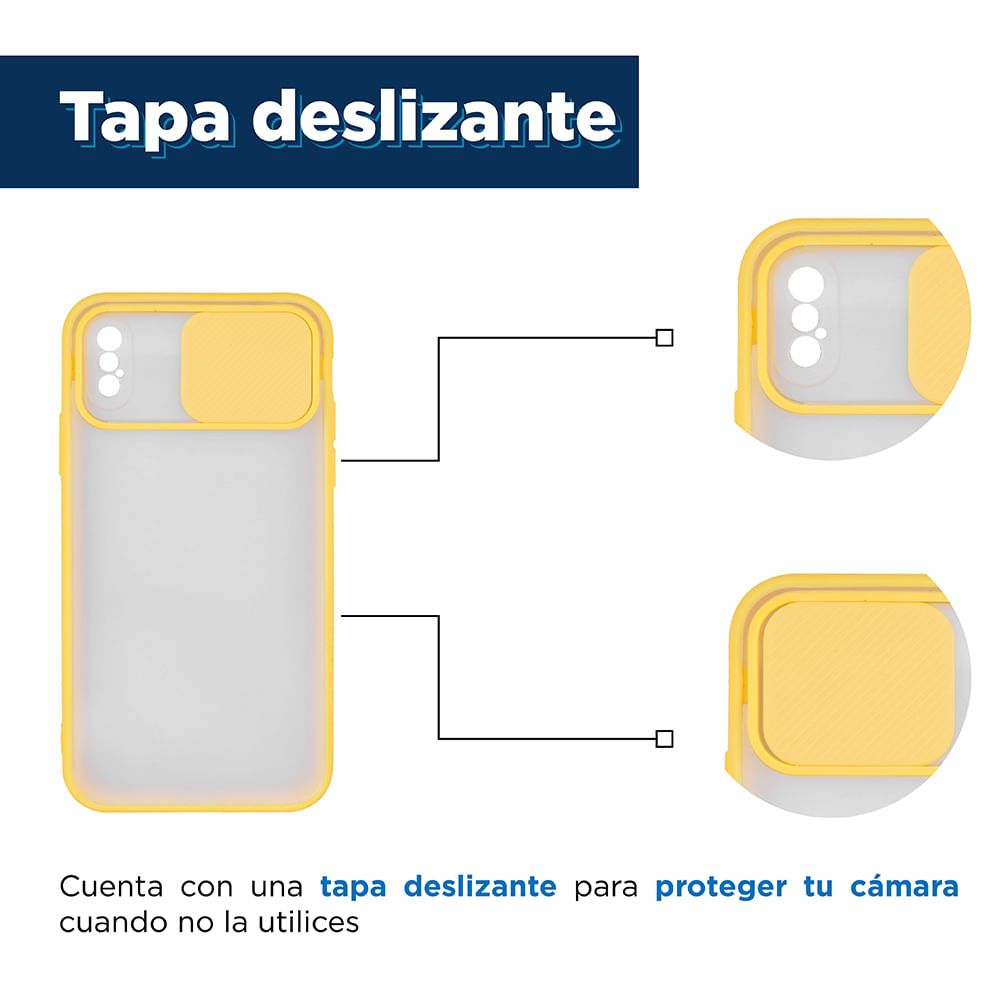 Funda con cubierta de cámara para Iphone X/XS NEGRA 