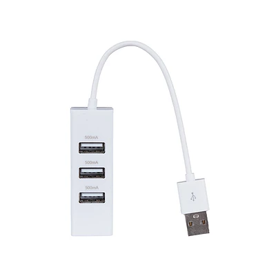 Adaptador USB 4 Puertos Blanco 2x21.6 cm