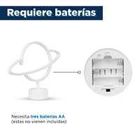 Figura De Luz Neón Con Base Desmontable Planeta Plástico 30x24.5x8.5 cm
