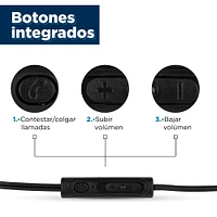 Audífonos De Cable 3.5 mm Negros 120 cm