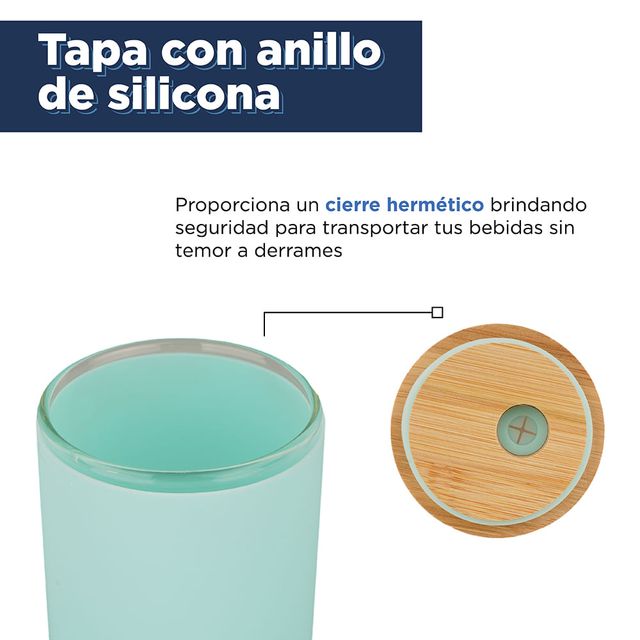 Miniso Vaso Con Tapa Y Popote Vidrio 460 ml