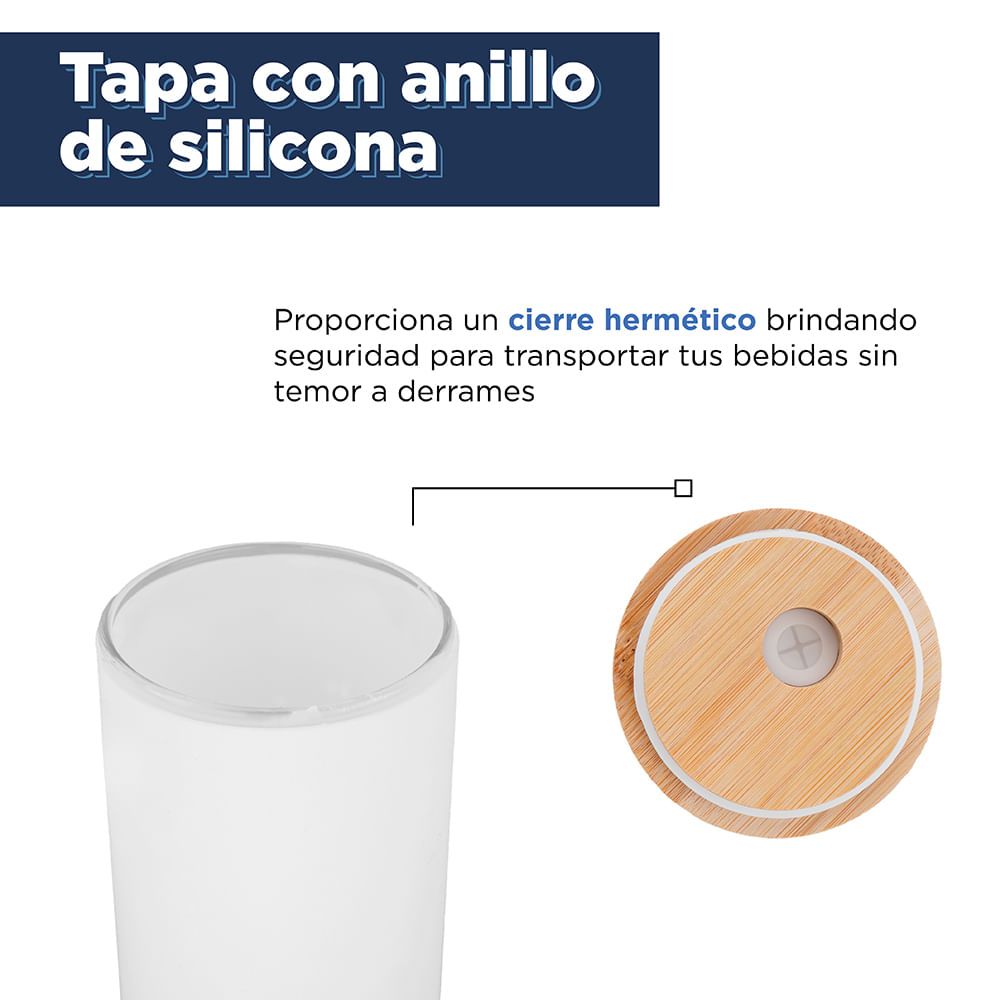 Miniso Vaso Con Tapa Y Popote Vidrio Blanco 400 ml