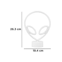 Figura De Luz Neón Con Base Desmontable Alíen Plástico 26.3x19.4x8.5 cm