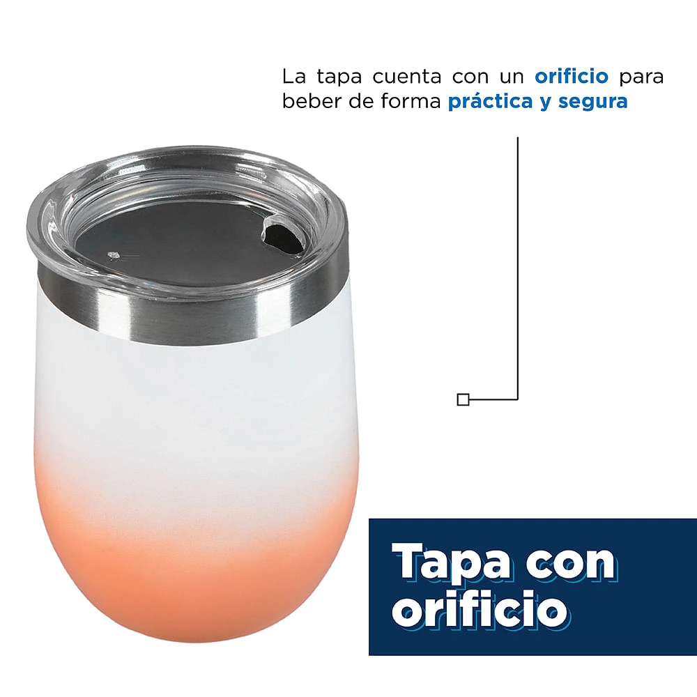 Vaso Térmico Degradado Acero Inoxidable  Naranja 343 ml