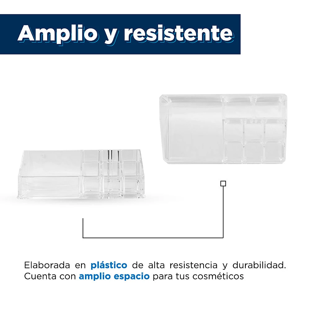 Organizador Para Cosméticos Multifuncional Transparente 17.5x9.5x6.1 cm