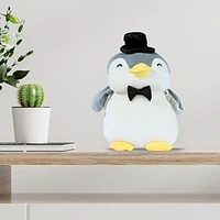 Peluche De Novio Miniso Pingüino Felpa Gris 37 cm