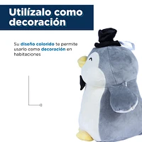 Peluche De Novio Miniso Pingüino Felpa Gris 37 cm