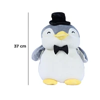 Peluche De Novio Miniso Pingüino Felpa Gris 37 cm