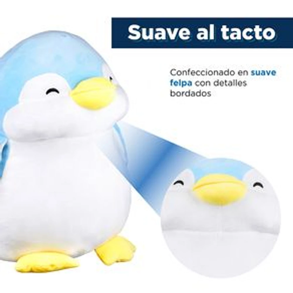 Peluche De Pingüino Miniso Sr. Miniso Felpa Azul 48 cm