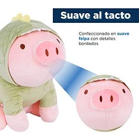 Peluche Con Capucha Miniso Cerdito Felpa 23x20x27 cm