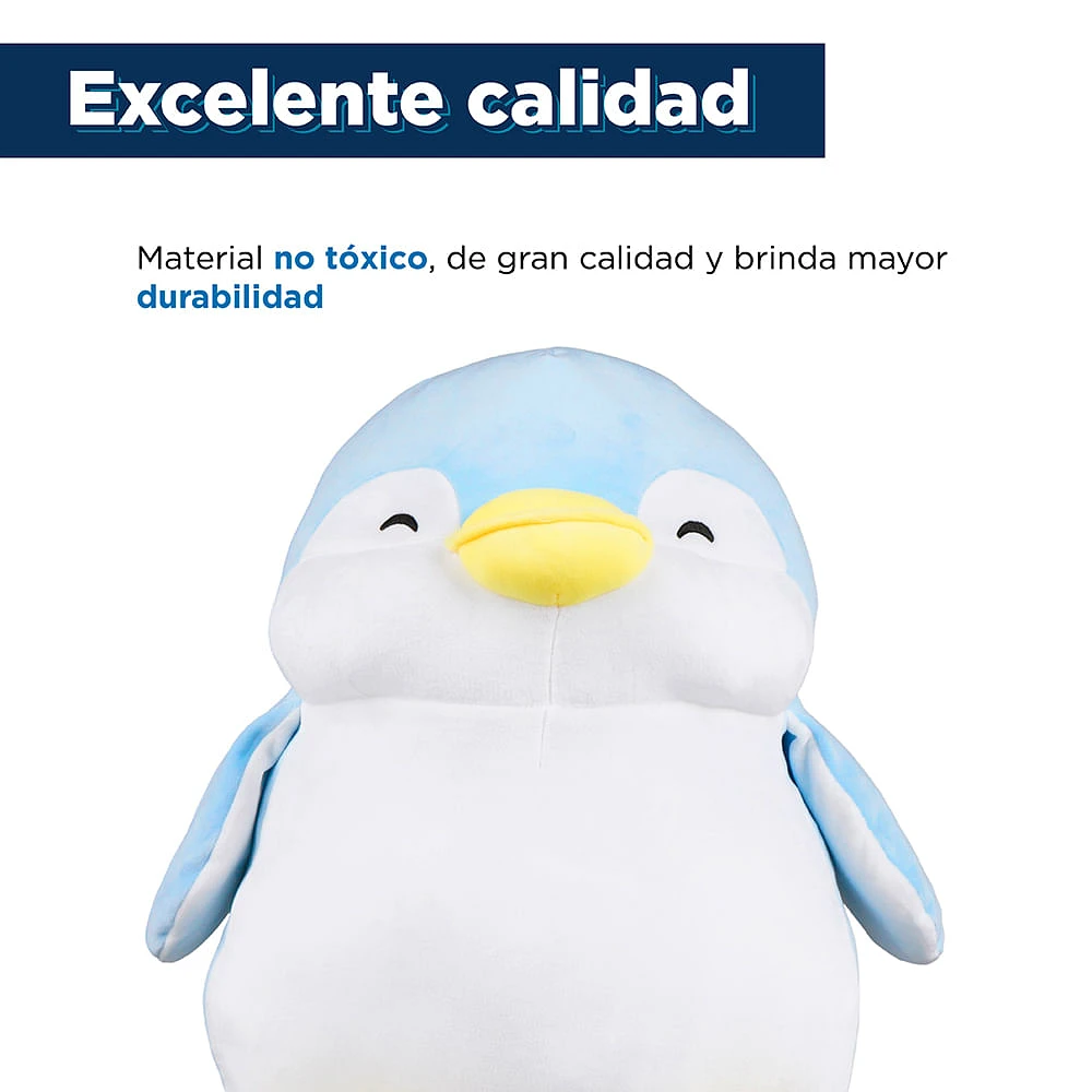 Peluche De Pingüino Miniso Sr. Miniso Felpa Azul 48 cm