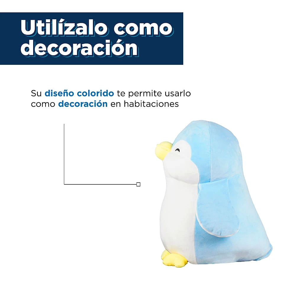 Peluche De Pingüino Miniso Sr. Miniso Felpa Azul 48 cm