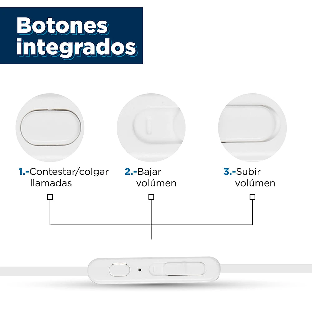 Audífonos De Cable Blanco