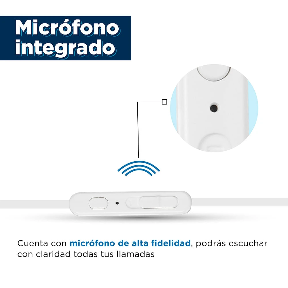 Audífonos De Cable Blanco