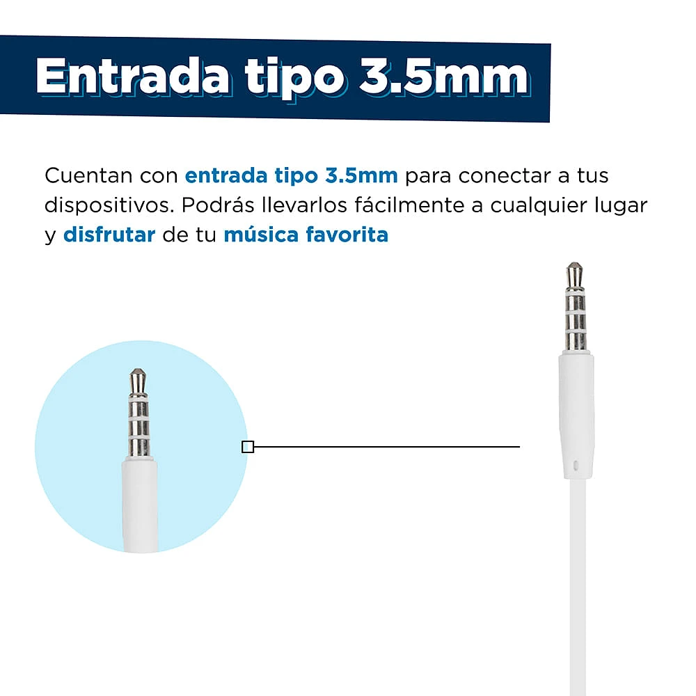 Audífonos De Cable Blanco