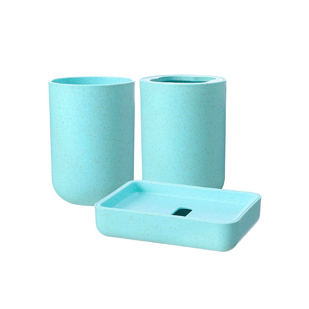 Juego de accesorios de baño, juego de 8 piezas de plástico para cepillos de  dientes, vaso para cepillos de dientes, dispensador de jabón, jabonera