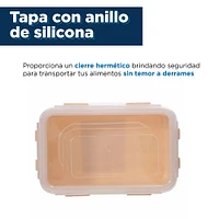 Contenedor Para Alimentos Rectangular Plástico Blanco 350 ml