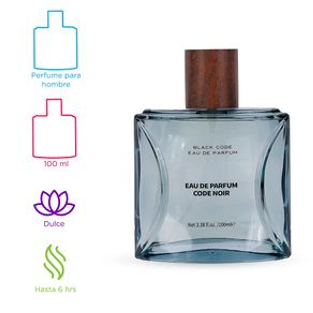 Perfume Black Code Para Hombre 100 ml Bergamota, violetas, gálbano.