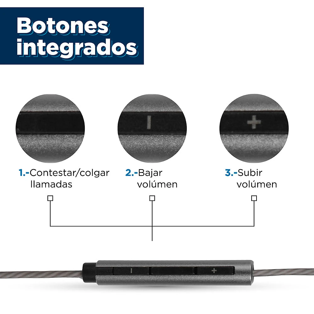 Audífonos De Cable Negro 120 cm