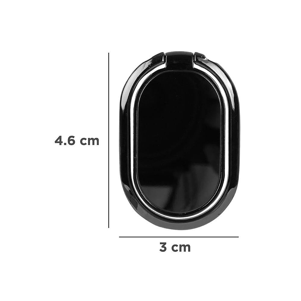 Soporte Para Celular Tipo Anillo Metálico Negro 3x4.5 cm