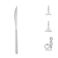 Cuchillo Antideslizante Plata